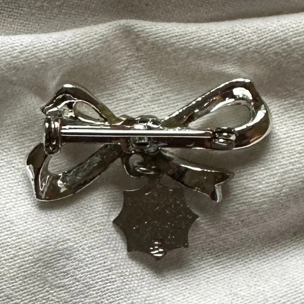 Civitan International Rhinestone Bow and Charm Member Pin - Picture 3 of 5